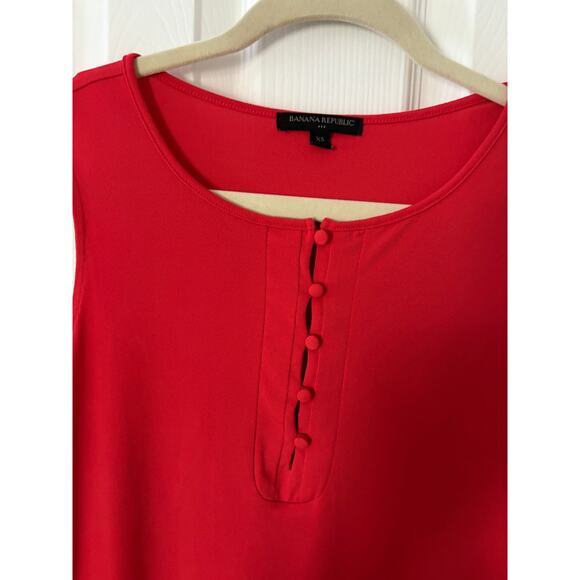 Banana Republic Sleeveless Shirt XS Tank Top Tangerine Red Orange with Buttons - Picture 4 of 5